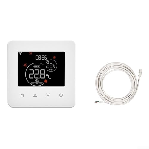 Termostato programable WiFi con pantalla LED, compatible con Tuya, MOES y aplicación Life, control de voz a través de Alexa, controlador de calefacción de ahorro de energía (calefacción eléctrica)