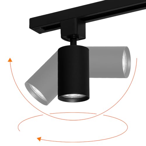 Qub Focus III 1-Phasen Strahler Decke - Schienensystemlampen - Spots - 200cm - GU10 Köpfe - Schwarz - LED Deckenspot für Lampenschienensysteme Decke