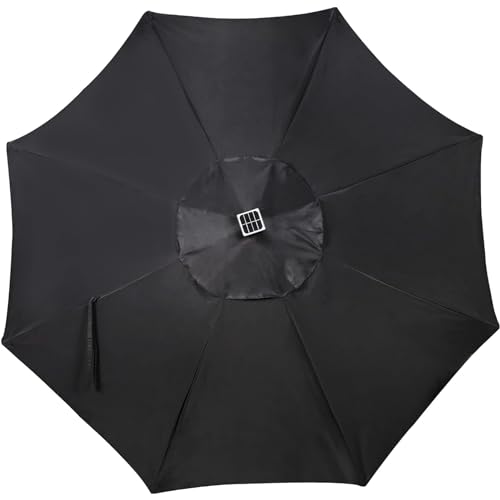 Image of Blissun 9 ft Solar Umbrella, 32 LED Lighted Patio Umbrella, Table Market Umbrella, Outdoor Umbrella for Garden, Deck, Backyard, Pool and Beach (Black)