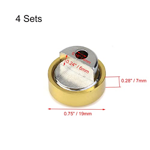 Image of 4 Sets Mirror Clip Round Glass Clamps Clips Mirrors Holder Supporting Sheet Hanging Glass Clips for Dresser Bathroom Walls Fixed Home Hardware Accessories 0.75 inch (Gold)