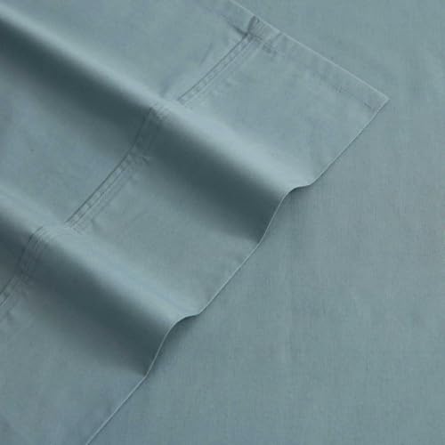 Image of Martha Stewart - Cotton Percale King Sheet Set with Pillowcases | 100% Cotton Percale, Crisp & Breathable, Fits Up to 17-Inch Mattresses, Includes Flat Sheet, Fitted Sheet & 2 Pillowcases