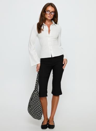 Image of Princess Polly Womens Anni Pinstripe Shirt Blue