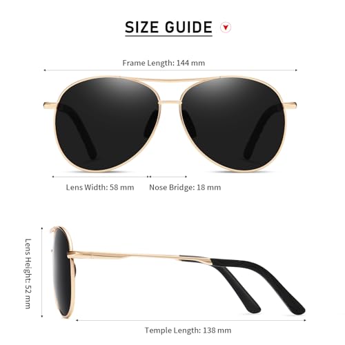 Classic Aviator Sunglasses - Polarized Military Style for Men & Women, 100% UV Protection, Premium Quality4