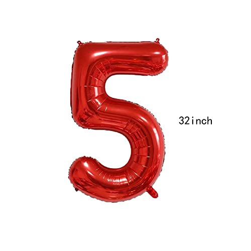 Superhero Spiderman 5Th Birthday Decorations Red Number 5 Balloons 32 Inch | The Spiderman Birthday Balloons For Kids Birthday Baby Shower Decorations (Spiderman 5Th Birthday) #TOP2