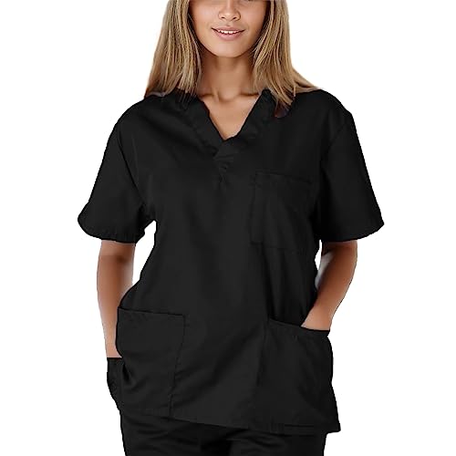 Hombres Tops Cuello en V Mujeres Uniforme Manga Corta Scrub con Bolsillo Blusa enfermería Mujeres Trajes y Conjuntos Pantalones Cortos Balonmano