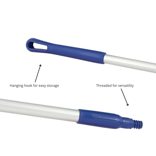 Image of SPARTA Adjustable Aluminum Broomstick, 48 inch Mop and Broom Handle Replacement with Color-Coded System for Environments with Harsh Cleaning Agents, Aluminum, 48 Inches, Blue