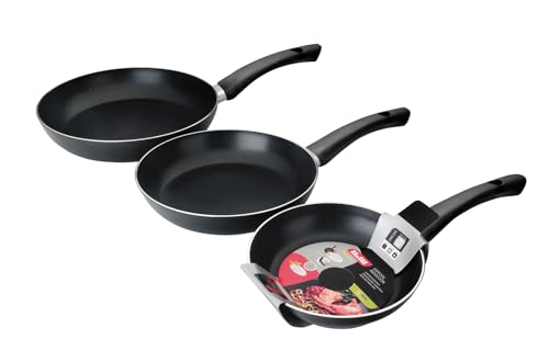 IBILI - Set de 3 sartenes indubasic, 18 + 22 + 26 cms, Aluminio, Antiadherente, Apto para induccion