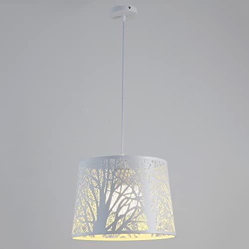 Suspension blanche en fer forgé avec câble de 120 cm réglable pour luminaire de plafond