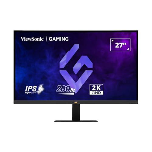 ViewSonic VX2757-2K-PRO Monitor Gaming 27 Pollici 200Hz, Monitor da Gioco, WQHD 2560p x 1440p, 1ms MPRT, IPS Pannello, G-Sync Compatible, HDR10, HDMI 2.0 x2, Displau Port