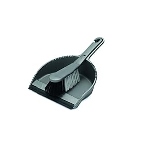 Addis Everyday Stiff Dustpan & Brush Set, built to last, MO, Plastic Nylon, Metallic Silver, One Size,519131