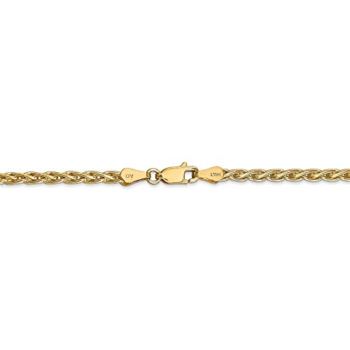 Real 14kt Yellow Gold 3mm Parisian Wheat Chain; 24 inch; Lobster Clasp4