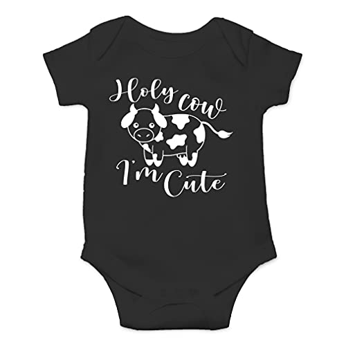 Image of AW Fashions Holy Cow I'm Cute Bodysuit Funny Baby Announcement Girl Clothes Cute Newborn Boy Outfits