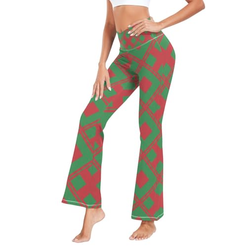Pantalon de yoga à carreaux pour femme legging extensible Noël