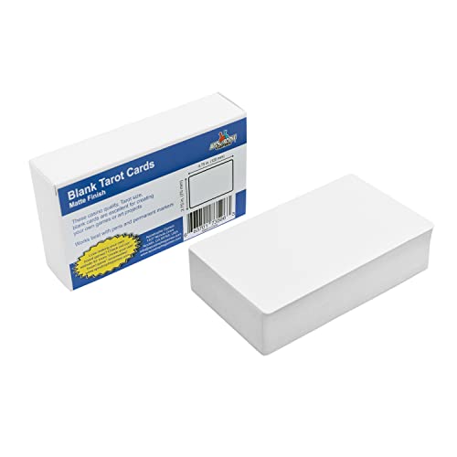 Apostrophe Games Naipes en Blanco de Tamaño Tarot (Acabado Mate) 12 cm x 7 cm, 80 Cartas en Blanco y Caja en Blanco, Tarjetas Flash, Tarjetas de Juegos de Mesa, Guía de Estudio y Tarjetas de Notas