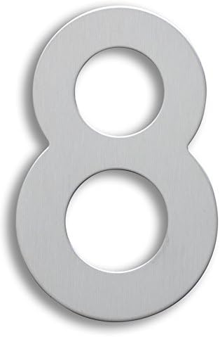 XAPTOVi - House Number 8 Stainless Steel - 15 cm - 'XL' Rustproof House Number / House Numbers - Dutch Quality