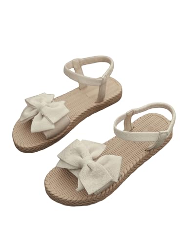 Image of Verdusa Women's Bow Knot Flat Sandals Open Toe Ankle Strap Vacation Sandals