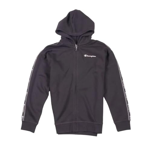 Sweat Champion Fille 404267 Noir et Rose avec Grand Logo Brodé Hiver