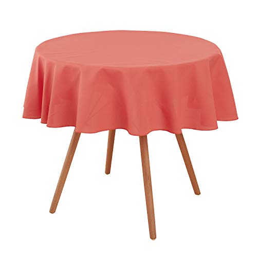 Deconovo Mantel para Mesa Redondo de Cocina 140 cm Naranja