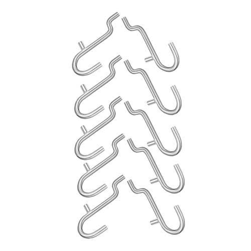 NAMOARLY Pegboard Hanging Hooks 10pcs Heavy-Duty Metal Hooks Locking Mechanism for Workshop Garage Kitchen Basement