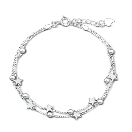 1Pcs pulsera plata niña, hecha de plata de ley 925, ideal como regalo de amistad para jóvenes y chicas