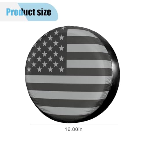 Image of Spare Tire Cover for RV Trailer, 16 Inch Dustproof Leather Wheel Cover for Tire Diameter 29 inch-31 inch, Waterproof American USA Flag Spare Tire Cover Protection for Truck, Trailer, RV, SUV, Camper(16in)