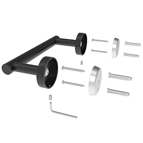 Image of RARXTR Matte Black 2 Pack Toilet Paper Holder SUS304 Stainless Steel Double Post Pivoting Toilet Paper Roll Holder Wall Mounted Toilet Tissue Holder for Commercial Bathroom RV