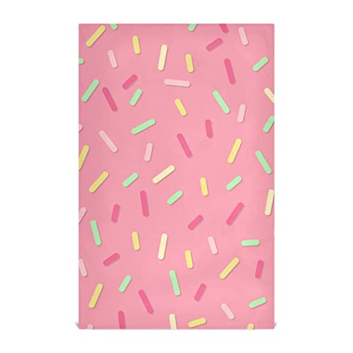 Sweet Candy Sprinkles Kitchen Dish Towel Set of 6, Summer Tea Towels Decorative 18x28in Reusable Thin Absorbent Microfiber Dishcloth for Drying Wiping Cleaning Decorative