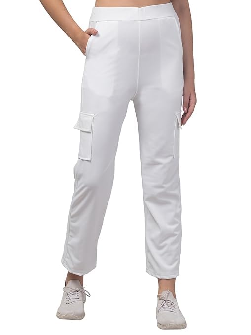 Women's Jogger Pants Comfort Fit 4 Side Pockets Pure Cotton Stylish Cargo Track Pants for Girls Office, Travel & Everyday Wear-picture-10