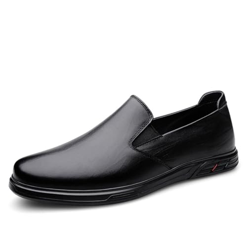 Men's Low - Top Slip - On Genuine Cowhide Slippers, Simple and Stylish for Daily Comfort Men Loafers Slip On Dress Shoes for Men Black Brown