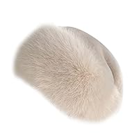 Russische Fellmütze Damen, Fuchspelzmütze Pelzmütze Damen Russisch Mütze Kunstfell Wintermütze Plüsch Wintermütze Faux Fuchs Plüschmütze Cossack Mütze Blau Schwarz Grau Pink Beige