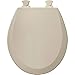 CHURCH 540EC 146 Toilet Seat with Easy Clean & Change Hinge, ROUND, Durable Enameled Wood, Almond