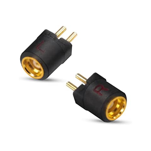 okcsc MMCX Cable Adapter to 0.78/0.75 Dual Pin Male Work for MMCX Cable Connected to for KZ AS10 zst TRN v80 x6 um3x w4r um18 ue11 1964 IM2 Mini Connector Black Cover