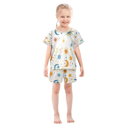 senya Short Sleeve Pajamas Sets Summer Cotton Sleepwear Mystical Stars and Moons3