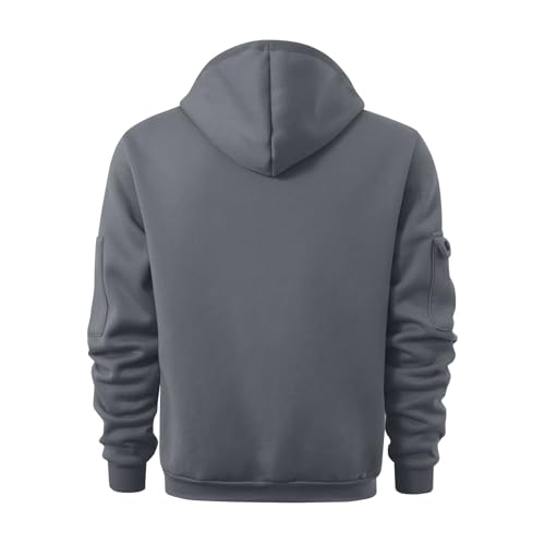 Men's Hoodie Long Sleeve Winter Casual Big and Tall Workout Tactical with Pockets Fall Clothes Work Outdoor Pullover2