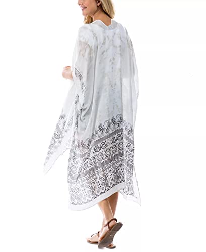 Image of Spicy Sandia Kimonos for Women Floral Beach Cover Up Loose Swimsuit Bathing Suit Coverup Cardigan for Summer Swimwear