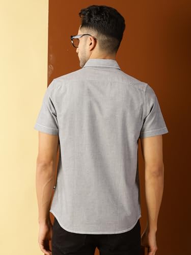 Image of Thomas Scott Men's Cotton Casual Shirt | Regular Fit | Soft & Breathable Fabric | Stylish Everyday Wear for Work, Travel & Outings