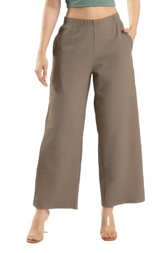 Image of Women's Cargo Pants - High Waist Flared Trouser | Trendy Casual Wear for Daily & Travel Use