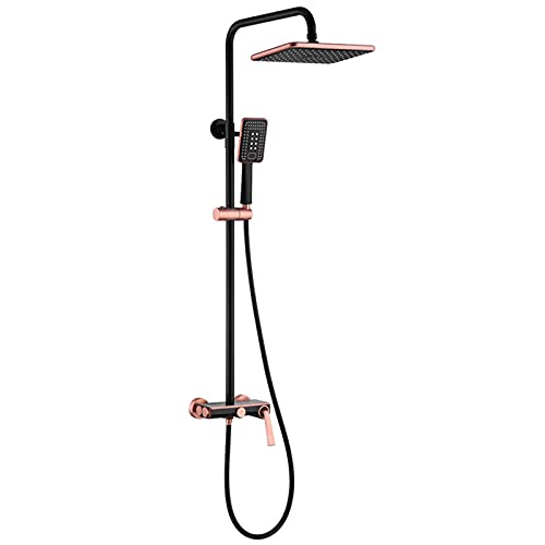 Robinet de baignoire et douche exposée or rose réglable pour rénover sans casser