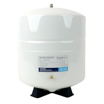 Neo-Pure 4.5 Gallon Reverse Osmosis Water Storage Tank – White Powder-Coated Steel RO Tank with Durable Construction, Corrosion Resistance, and 1/4" Connection for Home Filtration Systems