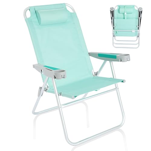 Image of SUNNYFEEL Tall Beach Chair for Adults, High Back High Seat Folding Chairs