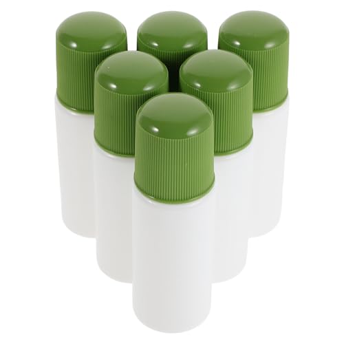 BAZEITFLOW Botellas Aplicadoras de Esponja Rellenable de 30 Ml 6 Piezas Tapa Verde Botella Vacía de Plástico para Linimentos Gel Cuidado Piel y Aplicación Precisa en Viajes y Uso Diario