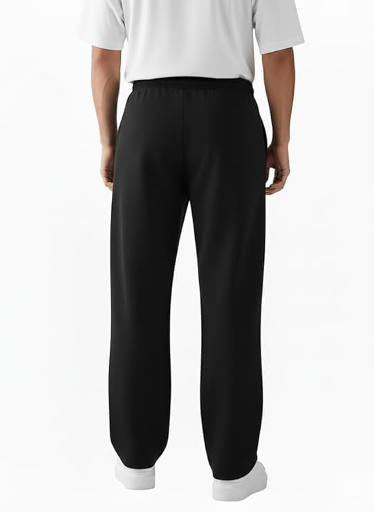 Image of Men's Baggy Track Pants | Oversized Cotton Joggers with Elastic Waistband, 2 Side Pockets & One Zipper Pocket | Relaxed Fit Streetwear, Gym & Casual Wear