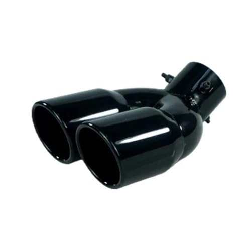Tuyau d'échappement de voiture 63mm double sortie arrière universel titane noir