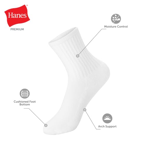 Hanes Boys' Crew Socks Pack - 12-Pack - Athletic Socks for Kids - Cushioned, Moisture-Wicking Comfort - image 3