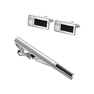 xiukou Manchet Elegante Zakelijke Partij Mannen Zilveren Stropdas Clip Pin Set Casual Das Clip Manchetknopen (Color : A, Size : As the picture shows)