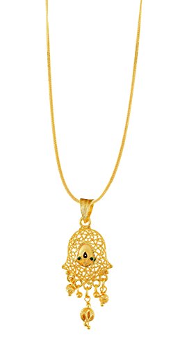 Image of Handicraft Kottage 1gm 22Ct Gold Plated chain with Pandent |latest & Stylish High Gold Plated Celebrity Inspired Gold Chain /Necklace /Jewellery Set /Fashion jewellery for Mens,Womens Girls