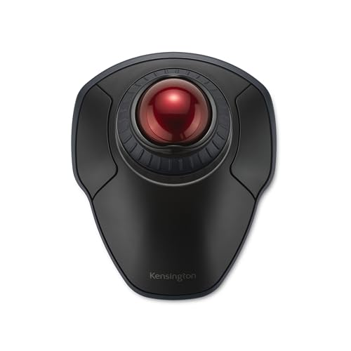 Kensington Orbit Wireless Trackball with Scroll Ring - Black-Red (K70990WW),