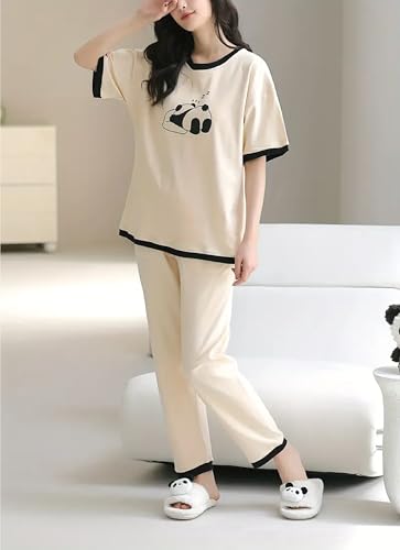 Image of Louis Luxe Womens Korean Night Dress || Full Pyjama Set || Korean Nightsuit || Women Nightwear ||Round Neck Full Sleeve Nightsuit || Loungewear || Everyday Nightdress (ND-09)