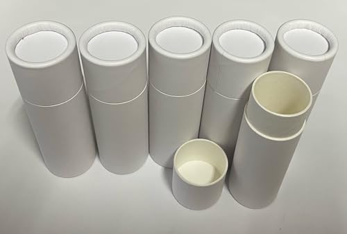 Empty Cardboard Deodorant Containers - Push-up style, top-fill, reusable and biodegradable 1.0 oz (32 Count (Pack of 1), White)