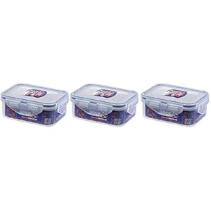 3 X Lock & Lock Rect 350ml Food...